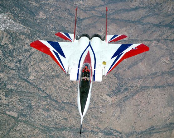 McDonnell Douglas F-15 Short Takeoff and Landing/Maneuver Technology Demonstrator (STOL/MTD) and NASA NF-15B Advanced Control Technology for Integrated Vehicles (ACTIVE) 3-Dimensional Thrust Vectoring (Image by NASA)